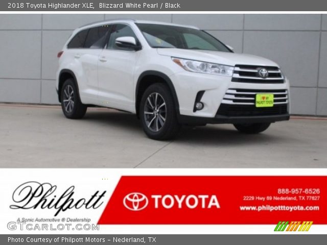 2018 Toyota Highlander XLE in Blizzard White Pearl