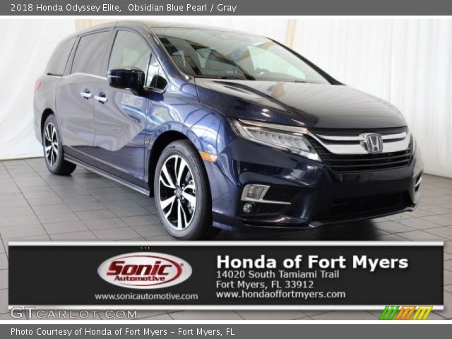 2018 Honda Odyssey Elite in Obsidian Blue Pearl