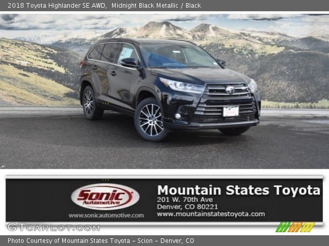 2018 Toyota Highlander SE AWD in Midnight Black Metallic