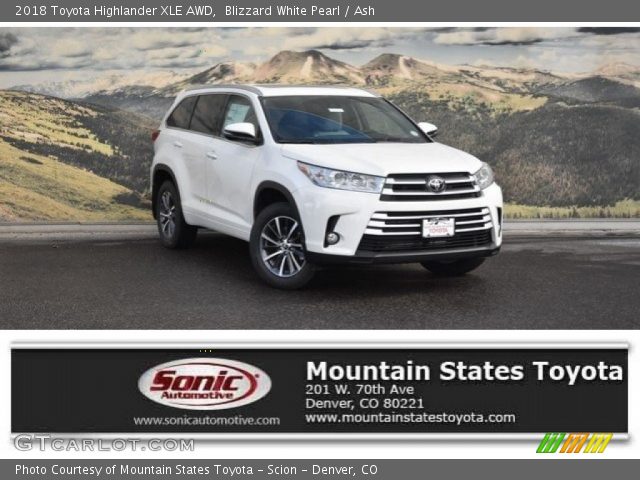 2018 Toyota Highlander XLE AWD in Blizzard White Pearl