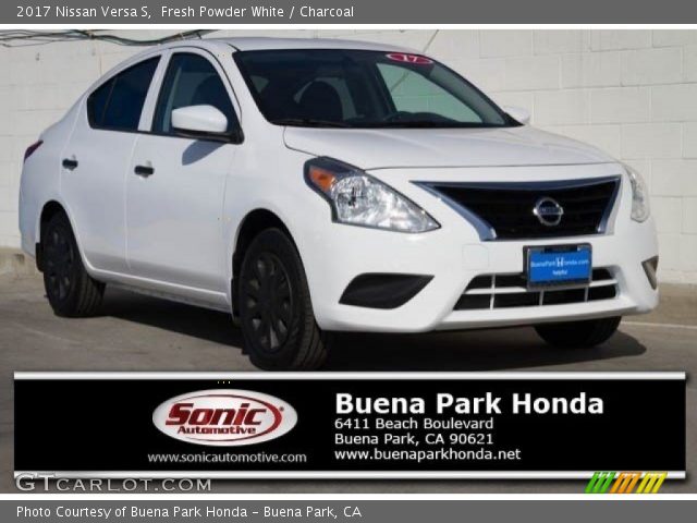 2017 Nissan Versa S in Fresh Powder White