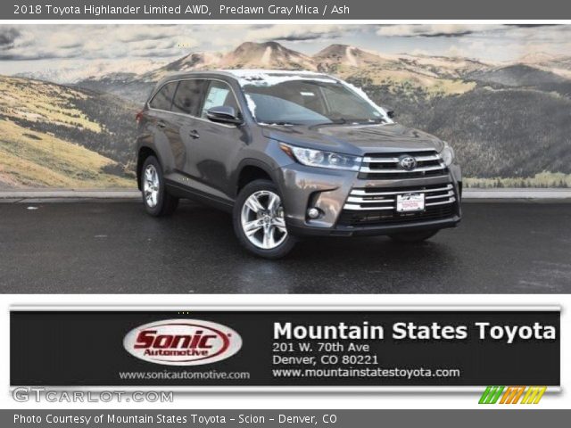 2018 Toyota Highlander Limited AWD in Predawn Gray Mica