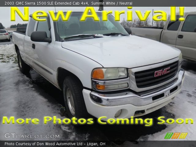2003 GMC Sierra 1500 SLE Extended Cab 4x4 in Summit White