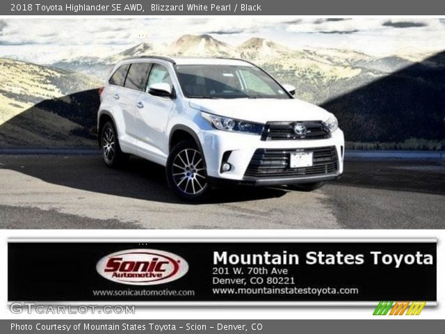 2018 Toyota Highlander SE AWD in Blizzard White Pearl