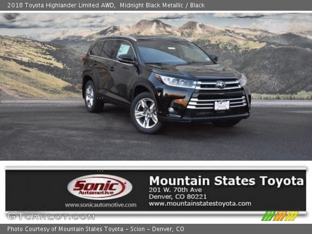 2018 Toyota Highlander Limited AWD in Midnight Black Metallic