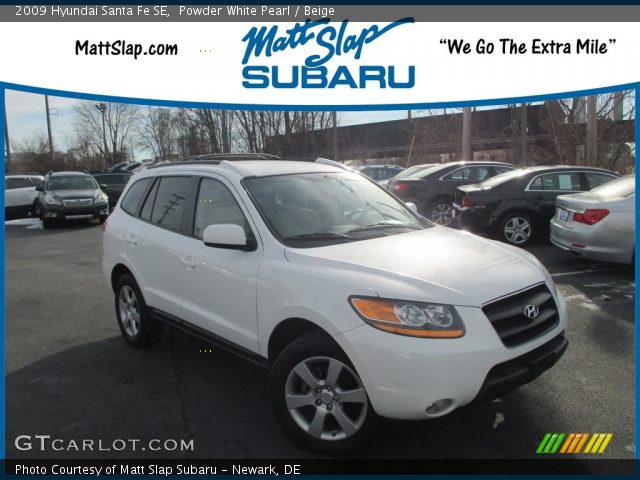 2009 Hyundai Santa Fe SE in Powder White Pearl