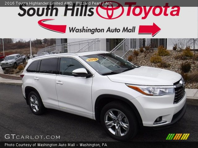 2016 Toyota Highlander Limited AWD in Blizzard Pearl