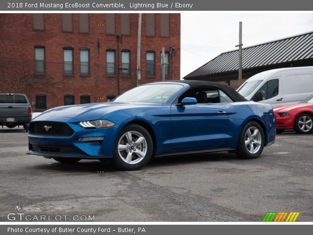 2018 Ford Mustang EcoBoost Convertible in Lightning Blue