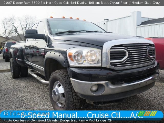 2007 Dodge Ram 3500 Big Horn Quad Cab 4x4 Dually in Brilliant Black Crystal Pearl