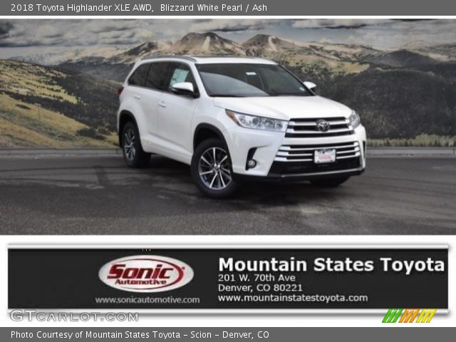2018 Toyota Highlander XLE AWD in Blizzard White Pearl
