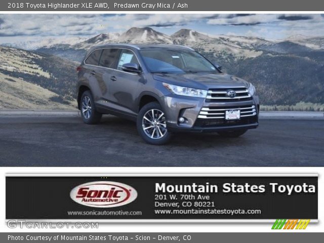 2018 Toyota Highlander XLE AWD in Predawn Gray Mica