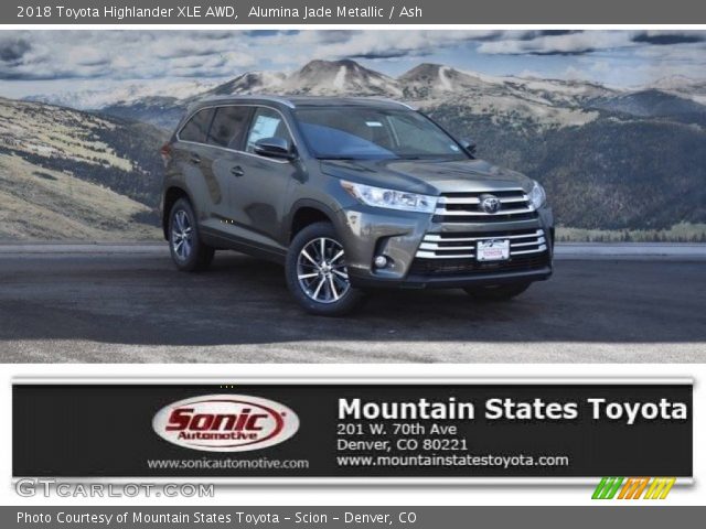 2018 Toyota Highlander XLE AWD in Alumina Jade Metallic