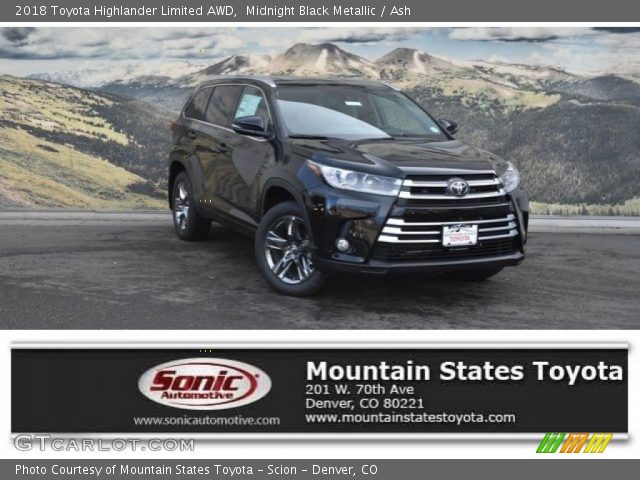 2018 Toyota Highlander Limited AWD in Midnight Black Metallic