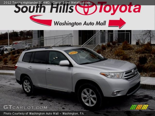 2012 Toyota Highlander SE 4WD in Classic Silver Metallic