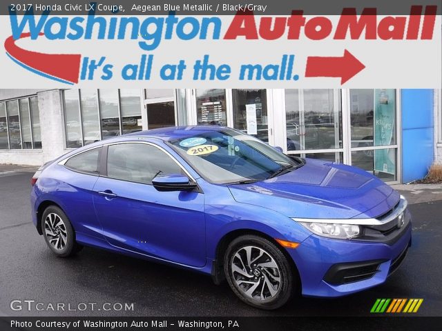 2017 Honda Civic LX Coupe in Aegean Blue Metallic