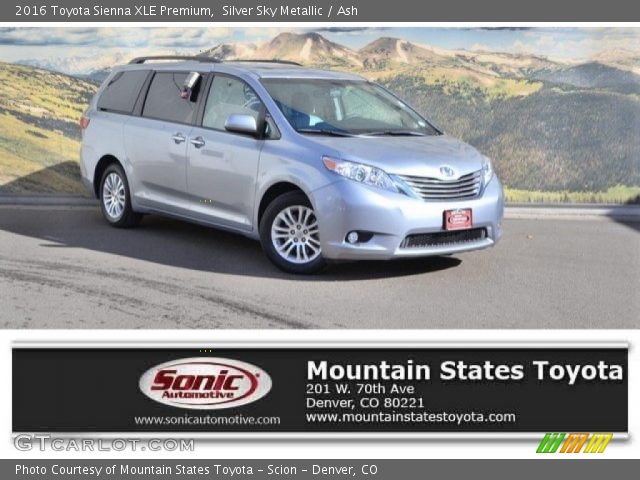 2016 Toyota Sienna XLE Premium in Silver Sky Metallic