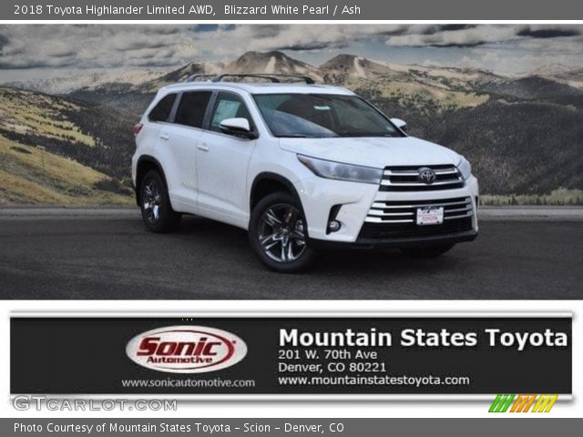 2018 Toyota Highlander Limited AWD in Blizzard White Pearl