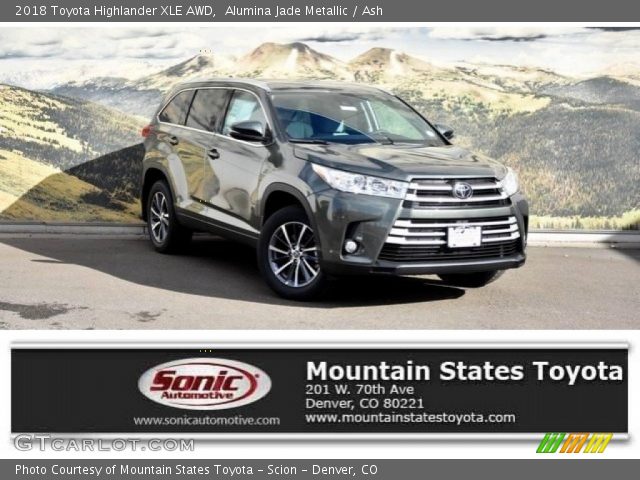 2018 Toyota Highlander XLE AWD in Alumina Jade Metallic