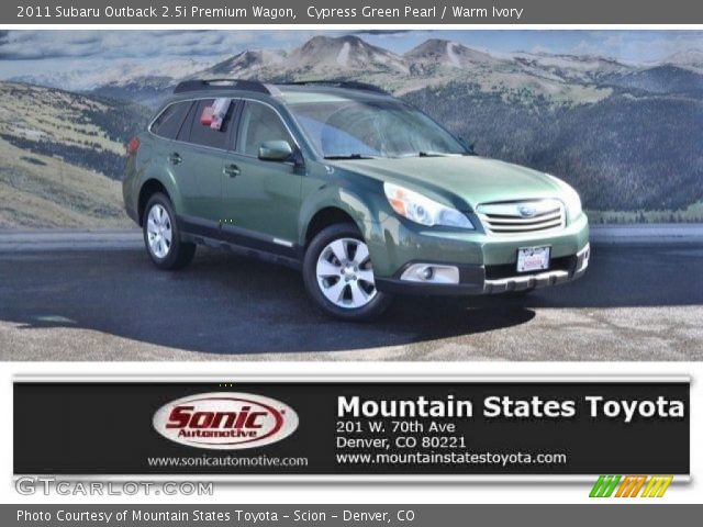 2011 Subaru Outback 2.5i Premium Wagon in Cypress Green Pearl