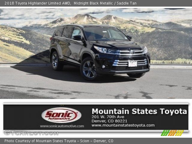 2018 Toyota Highlander Limited AWD in Midnight Black Metallic