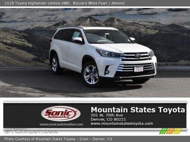 2018 Toyota Highlander Limited AWD in Blizzard White Pearl