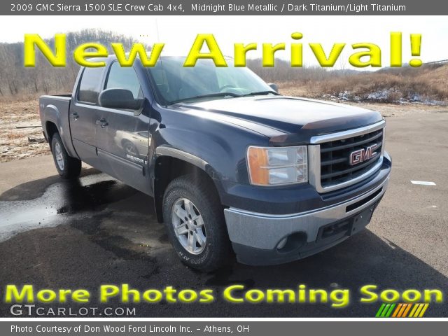 2009 GMC Sierra 1500 SLE Crew Cab 4x4 in Midnight Blue Metallic