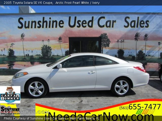 2005 Toyota Solara SE V6 Coupe in Arctic Frost Pearl White