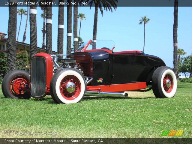 1929 Ford Model A Roadster in Black/Red