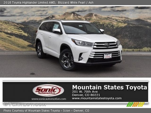 2018 Toyota Highlander Limited AWD in Blizzard White Pearl