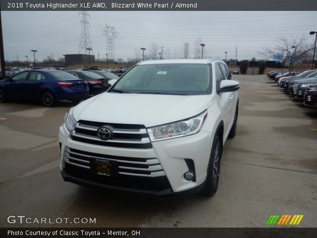 2018 Toyota Highlander XLE AWD in Blizzard White Pearl
