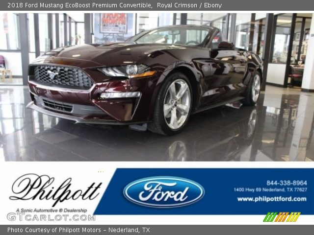 2018 Ford Mustang EcoBoost Premium Convertible in Royal Crimson