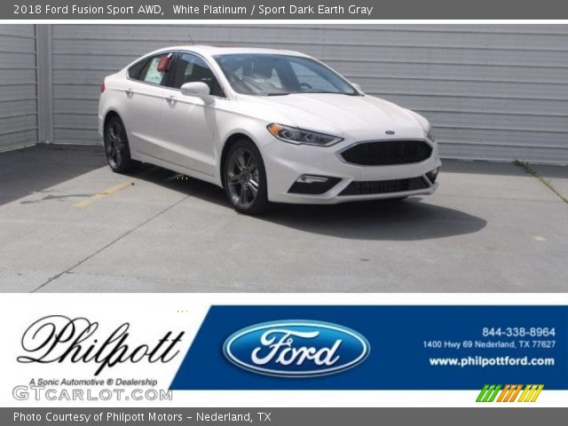 2018 Ford Fusion Sport AWD in White Platinum