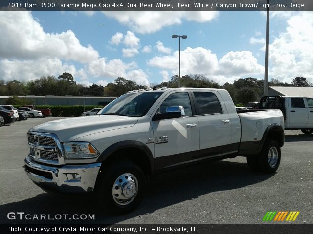 2018 Ram 3500 Laramie Mega Cab 4x4 Dual Rear Wheel in Pearl White