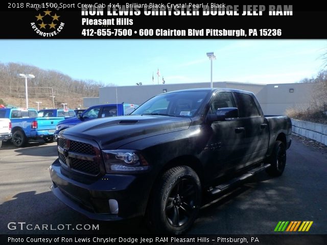 2018 Ram 1500 Sport Crew Cab 4x4 in Brilliant Black Crystal Pearl