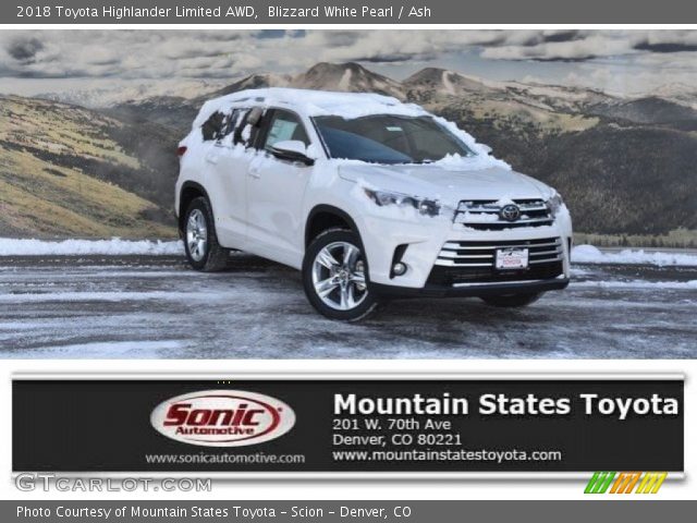 2018 Toyota Highlander Limited AWD in Blizzard White Pearl