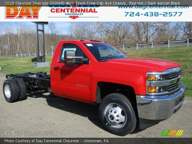 2018 Chevrolet Silverado 3500HD Work Truck Crew Cab 4x4 Chassis in Red Hot