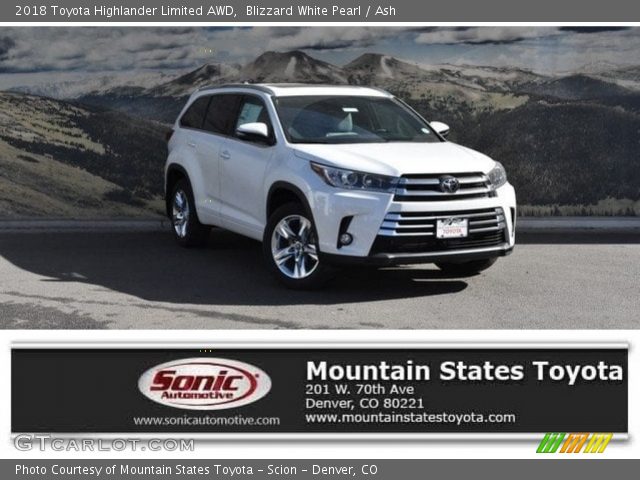 2018 Toyota Highlander Limited AWD in Blizzard White Pearl