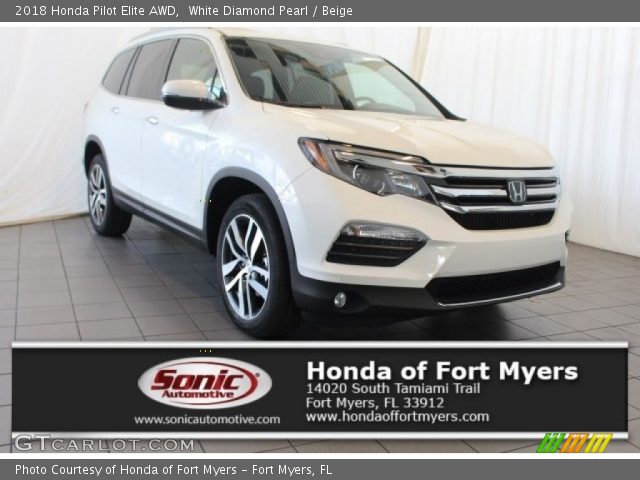 2018 Honda Pilot Elite AWD in White Diamond Pearl