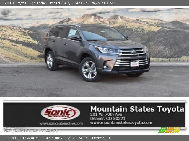 2018 Toyota Highlander Limited AWD in Predawn Gray Mica