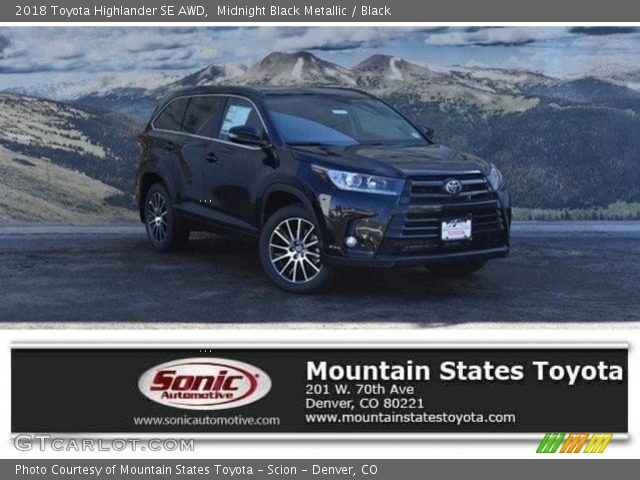 2018 Toyota Highlander SE AWD in Midnight Black Metallic