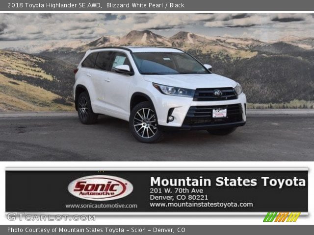 2018 Toyota Highlander SE AWD in Blizzard White Pearl