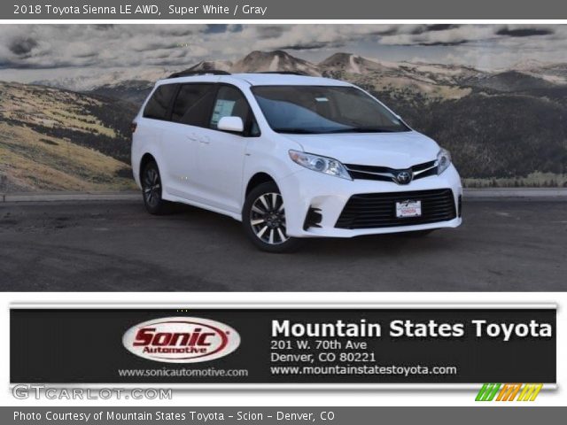 2018 Toyota Sienna LE AWD in Super White