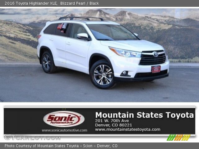 2016 Toyota Highlander XLE in Blizzard Pearl