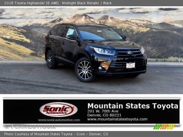 2018 Toyota Highlander SE AWD in Midnight Black Metallic