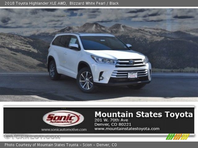 2018 Toyota Highlander XLE AWD in Blizzard White Pearl