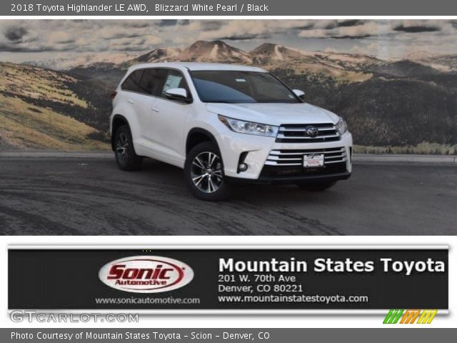 2018 Toyota Highlander LE AWD in Blizzard White Pearl