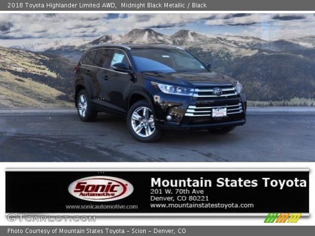 2018 Toyota Highlander Limited AWD in Midnight Black Metallic