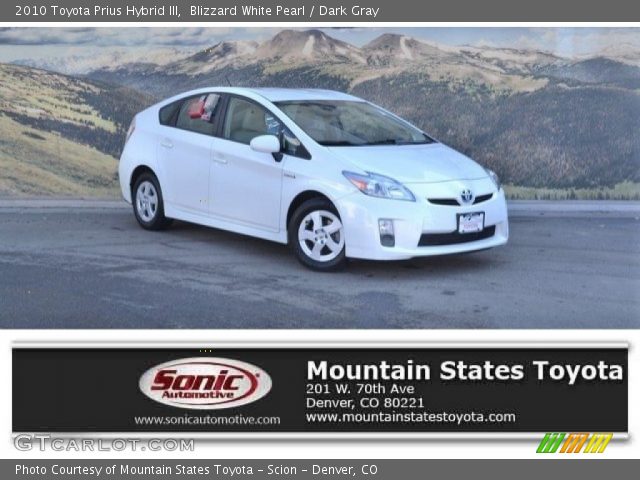 2010 Toyota Prius Hybrid III in Blizzard White Pearl