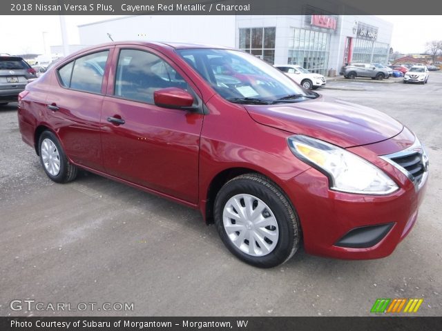 2018 Nissan Versa S Plus in Cayenne Red Metallic