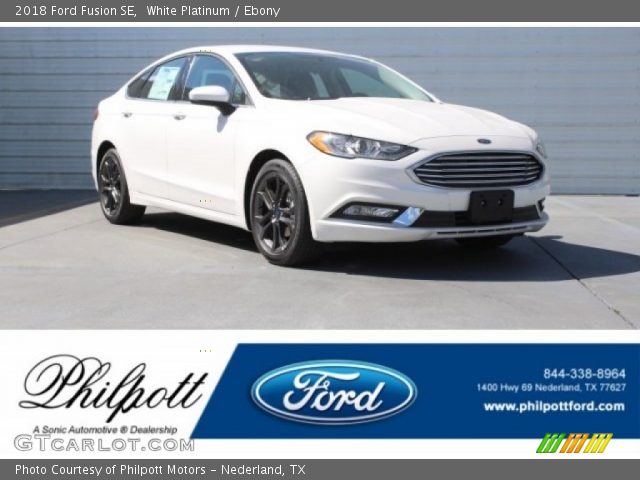 2018 Ford Fusion SE in White Platinum